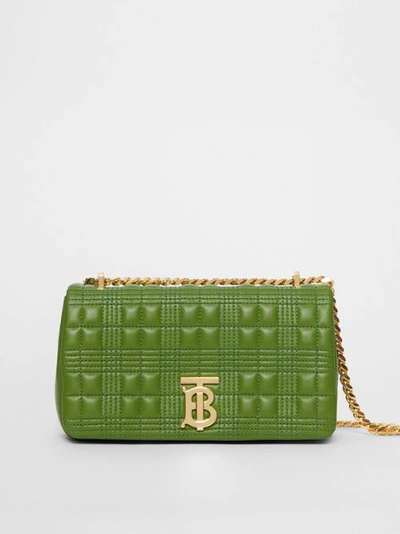 Shop Burberry Small Quilted Lambskin Lola Bag In Green Forest