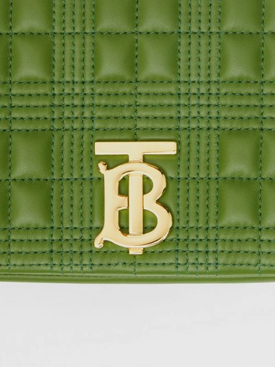Shop Burberry Small Quilted Lambskin Lola Bag In Green Forest