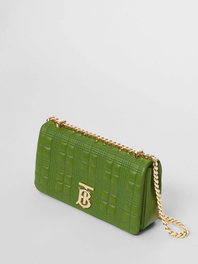Shop Burberry Small Quilted Lambskin Lola Bag In Green Forest