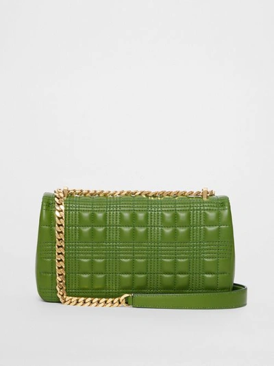 Shop Burberry Small Quilted Lambskin Lola Bag In Green Forest