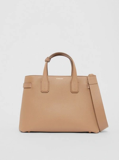 Burberry The Medium Banner In Leather And Vintage Check In Camel ModeSens