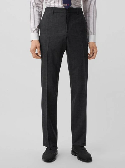 Shop Burberry Classic Fit Check Wool Three-piece Suit In Charcoal Melange