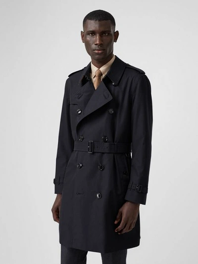 Shop Burberry The Midlength Kensington Trench Coat In Midnight