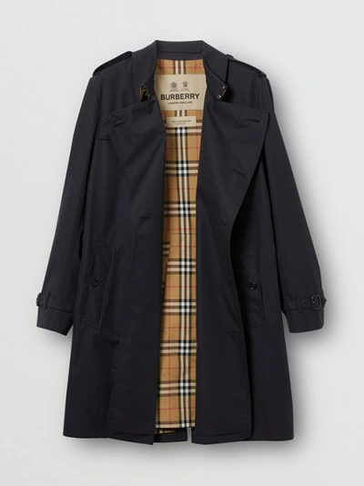 Shop Burberry The Midlength Kensington Trench Coat In Midnight