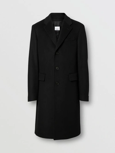 Shop Burberry Wool Cashmere Tailored Coat In Black
