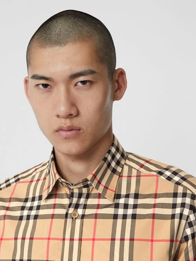 Shop Burberry Check Cotton Shirt In Archive Beige