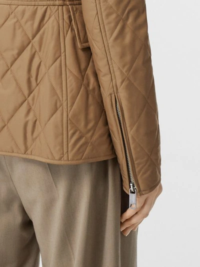 Shop Burberry Monogram Motif Quilted Riding Jacket In Honey