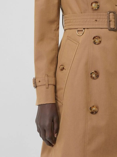 Shop Burberry Cotton Gabardine Trench Coat In Warm Taupe
