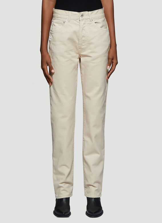 off white straight leg jeans
