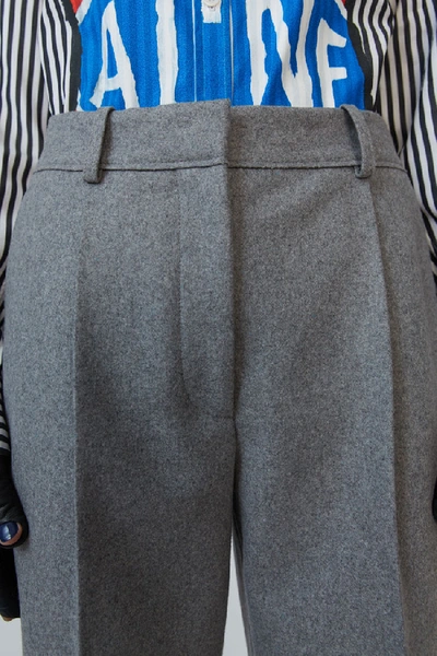 Shop Acne Studios Pleated Trousers Platinum Grey Melange