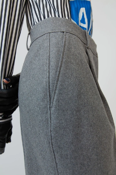 Shop Acne Studios Pleated Trousers Platinum Grey Melange