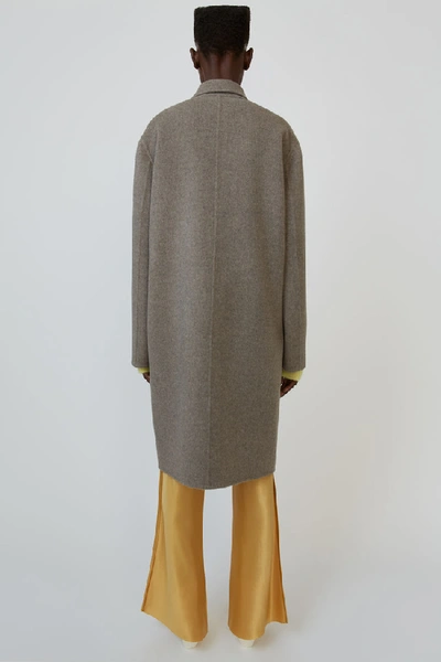 Shop Acne Studios Tailored Long Coat Stone Grey Melange