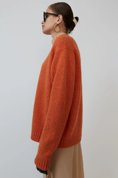 Shop Acne Studios Samara Wool Carrot Orange In Crewneck Sweater