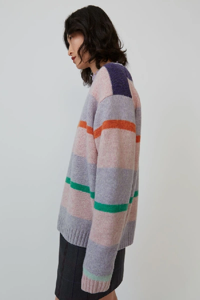 Shop Acne Studios Striped Sweater Lilac/multi