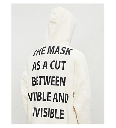 Shop Gucci Mask-print Cotton-jersey Hoody In White Black