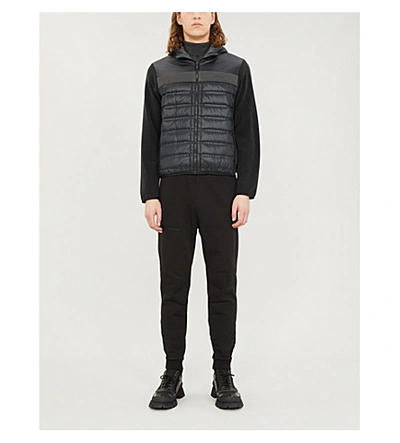 Shop Z Zegna Tapered Cotton-jersey Jogging Bottoms In Black