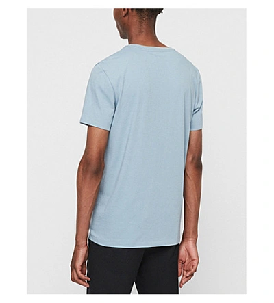 Shop Allsaints Cooper Slim-fit Cotton-jersey T-shirt In Aegean Blue