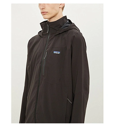 Shop Patagonia Quandary Funnel-neck Hooded Shell Jacket In Black