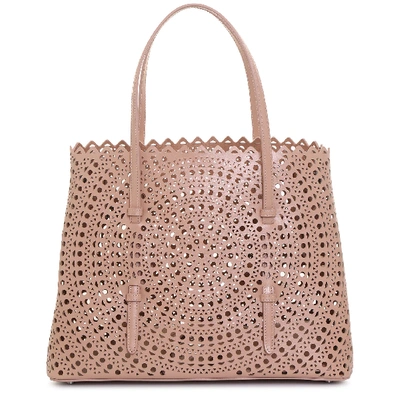 Shop Alaïa Mina Medium New Vienne Light Beige Bag