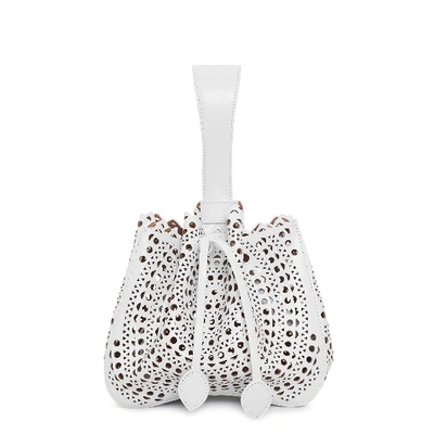 Shop Alaïa Rose Marie Small White Bag