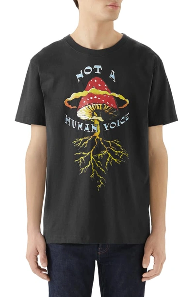Shop Gucci Not A Human Voice Graphic Tee In Medley