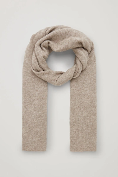 Shop Cos Cashmere Scarf In Beige