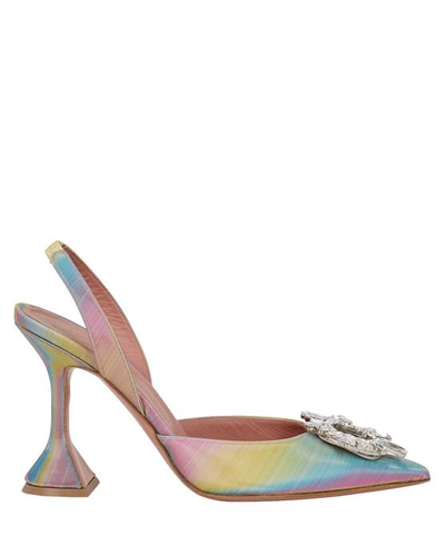 Shop Amina Muaddi Begum Rainbow Slingback Pumps