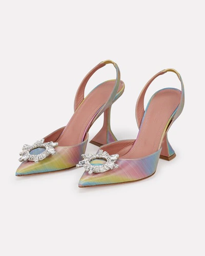 Shop Amina Muaddi Begum Rainbow Slingback Pumps