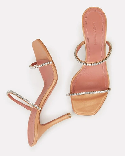Shop Amina Muaddi Gilda Crystal-embellished Sandals