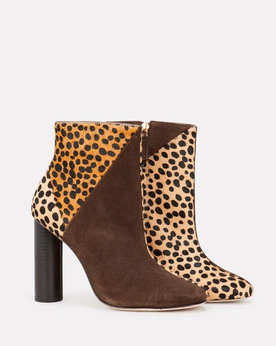 Shop Ulla Johnson Carin Leopard Patchwork Ankle Boots In Brown
