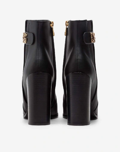 Shop Dolce & Gabbana Calfskin Nappa Ankle Boots With Dg Logo