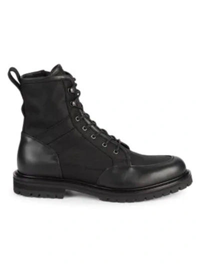 Shop Aquatalia Irus Leather & Mesh Lace-up Boots In Black