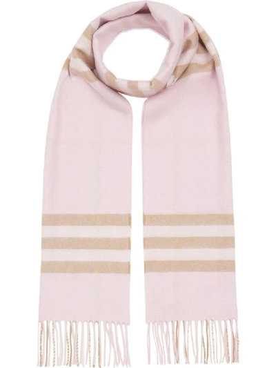 Shop Burberry Giant Check Scarf In Alabaster