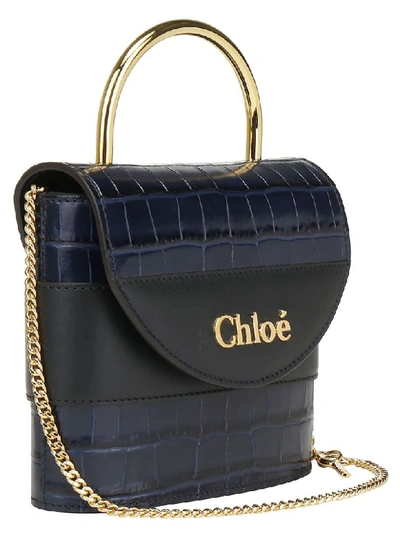 Shop Chloé Small Abylock Padlock Bag In Full Blue