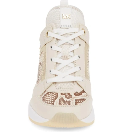 Shop Michael Michael Kors Georgie Wedge Sneaker In Light Cream Multi