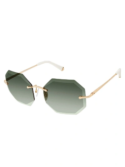 Shop Tura Kate Young For  Luna Sunglasses In Green