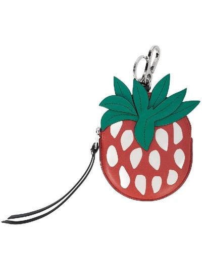 Shop Loewe Strawberry Keyring In Multicolor