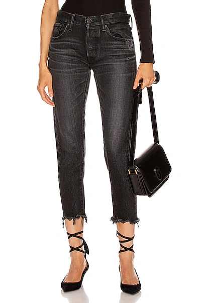 Shop Moussy Vintage Staley Tapered Straight Leg In Black