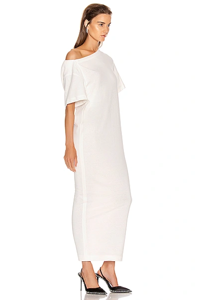 Shop Alexander Wang Twisted Shoulder T Shirt Dress In White