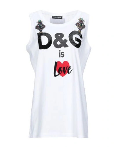Shop Dolce & Gabbana Woman T-shirt White Size 0 Cotton, Glass, Brass, Polyester, Silk