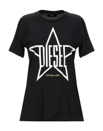 Shop Diesel T-shirts In Black
