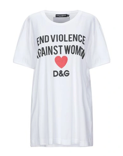 Shop Dolce & Gabbana Woman T-shirt White Size 4 Cotton