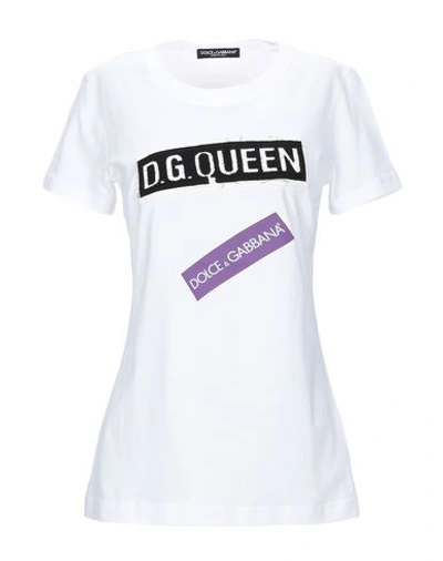 Shop Dolce & Gabbana Woman T-shirt White Size 4 Cotton, Viscose, Polyester