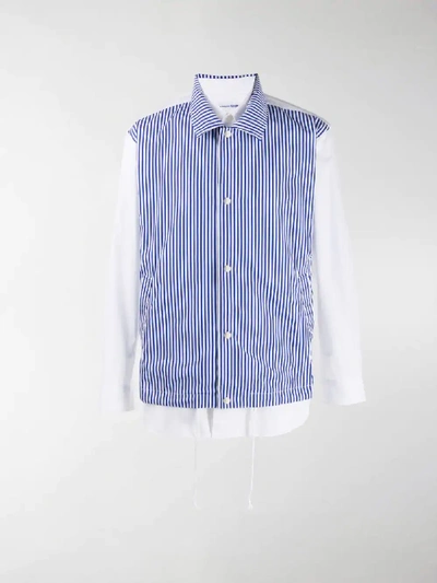 Shop Comme Des Garçons Shirt Contrast Layered Shirt In Blue