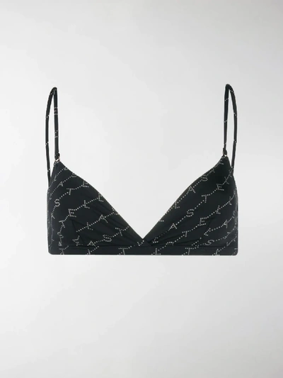 Shop Stella Mccartney Monogram Triangle Bikini Top In Black