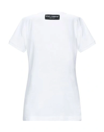 Shop Dolce & Gabbana Woman T-shirt White Size 4 Cotton, Polyester, Silk, Elastane