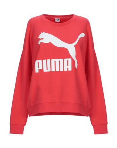 Shop Puma Sweatshirts In Coral