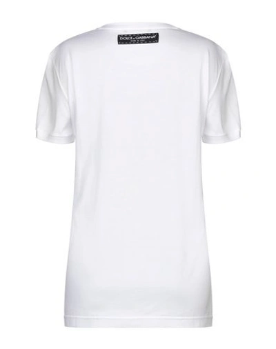 Shop Dolce & Gabbana Woman T-shirt White Size 6 Polyester, Viscose, Metallic Polyester (mp)