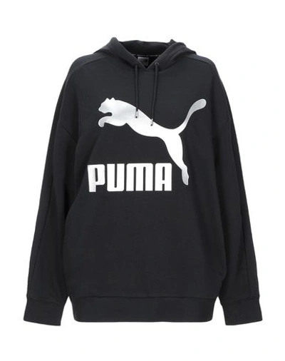 Shop Puma Hooded Sweatshirt In Black