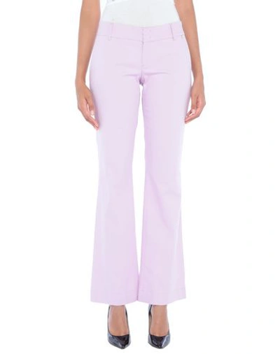 Shop Twinset Woman Pants Mauve Size 8 Cotton, Elastane In Purple